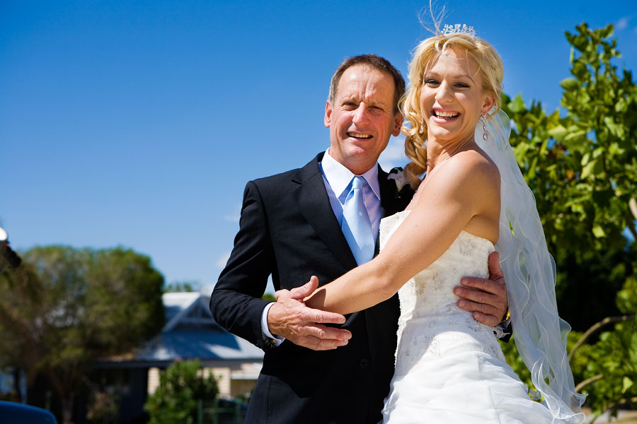 Wedding photos of Bride and father