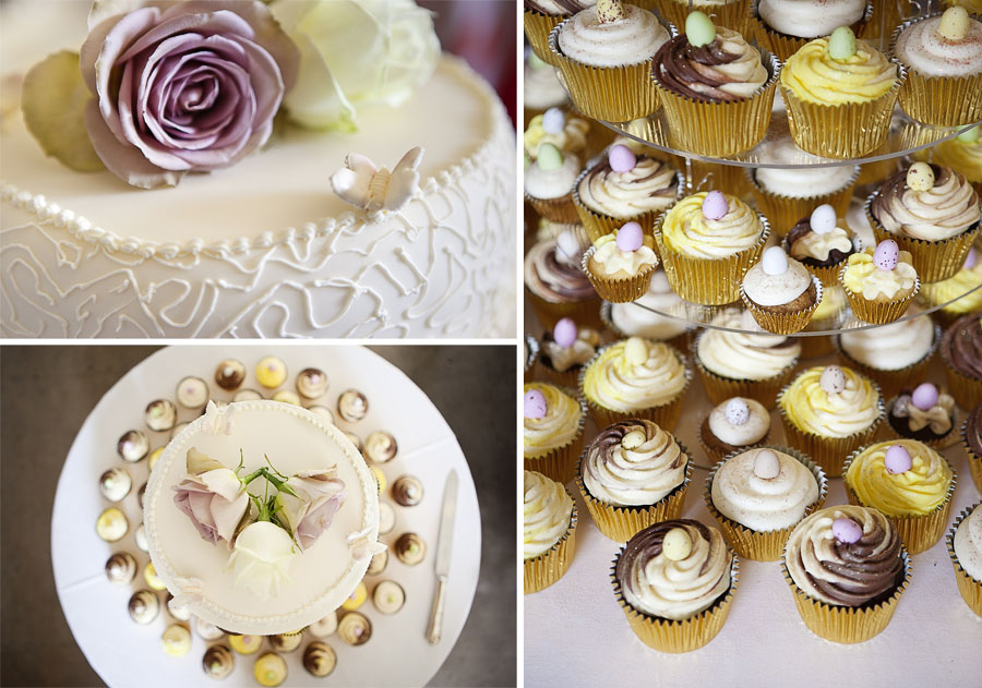 Brighton wedding photography of the wedding cupcakes and cake